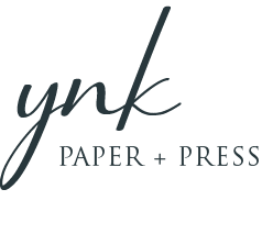 YNK Paper and Press. Luxury letterpress design wedding stationary, business cards and greetings cards.