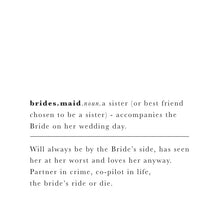 Load image into Gallery viewer, Definition Wedding Bridesmaid | Definition Print

