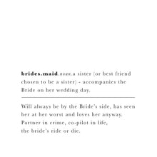 Load image into Gallery viewer, Definition Wedding Bridesmaid | Definition Print
