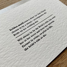 Load image into Gallery viewer, Definition Wedding Bridesmaid | Definition Print