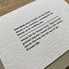 Load image into Gallery viewer, Definition Wedding Best Man | Definition Print