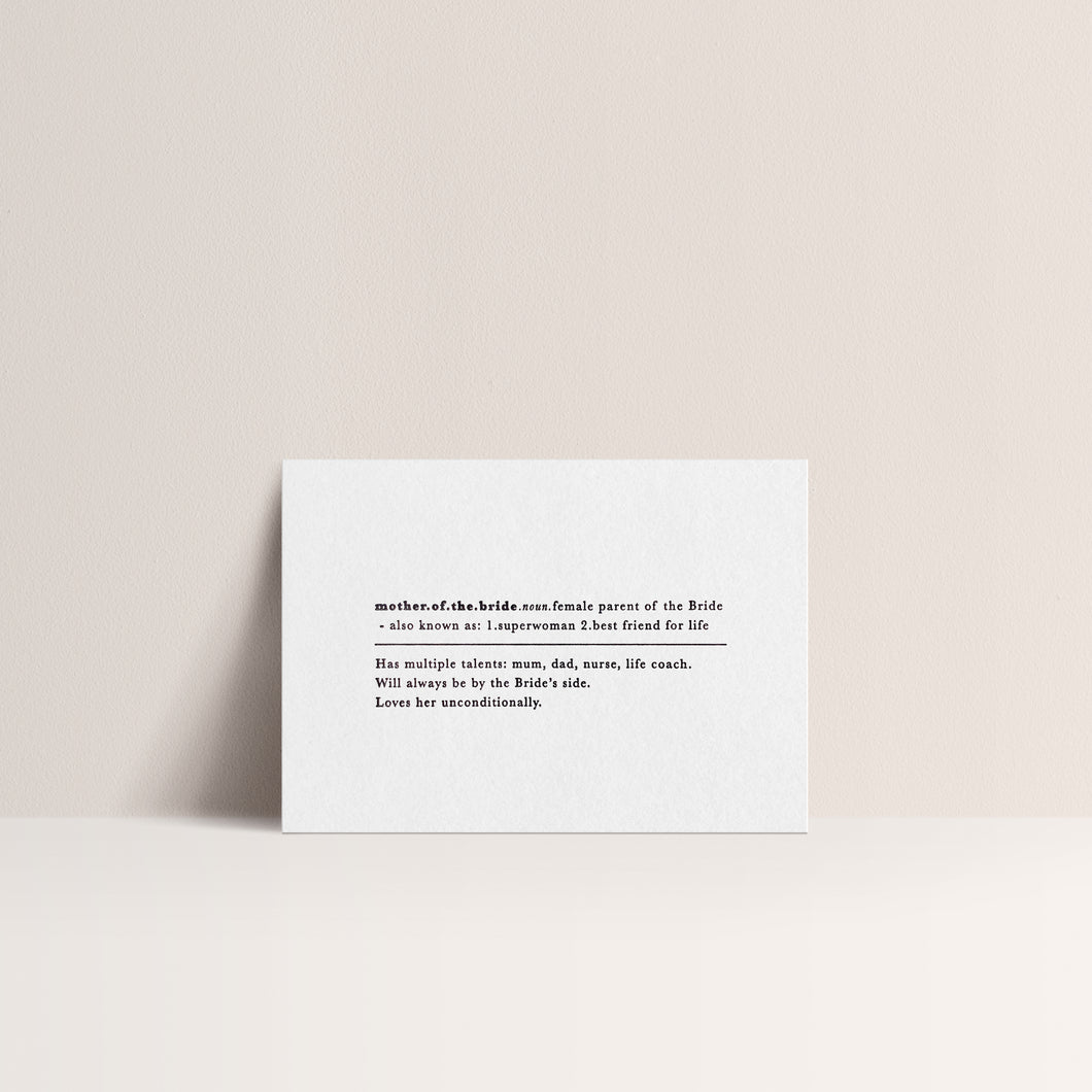 Definition Wedding Mother of the Bride | Definition Print