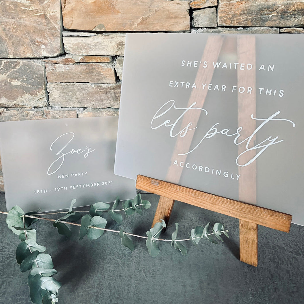 Bespoke A4 Frosted Sign | Hand Painted