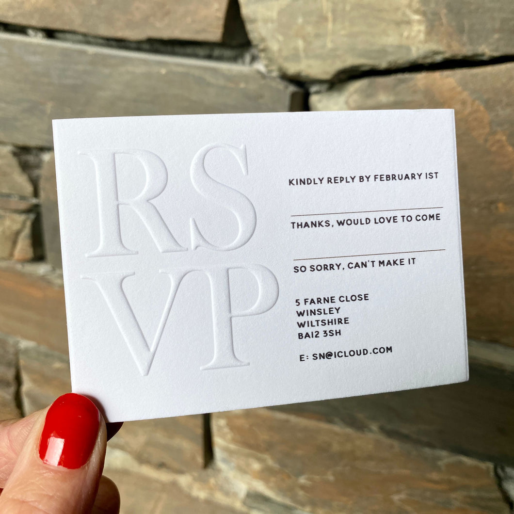 3. Rock Embossed | RSVP