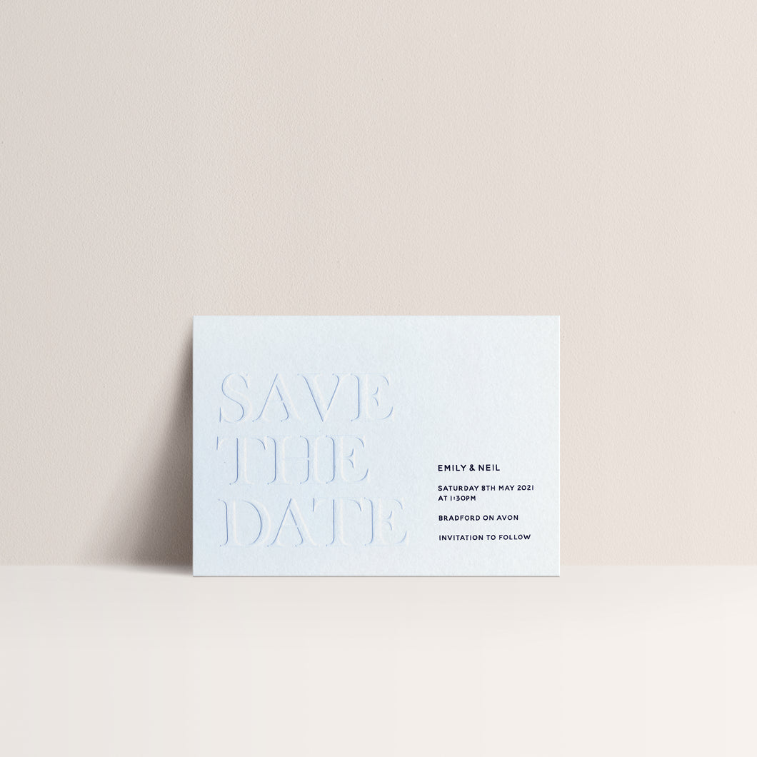 1. Rock Embossed | Save the Date